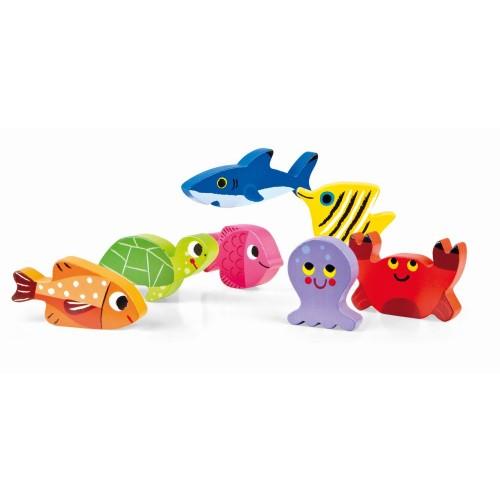 J drvena slagalica morske životinje 2